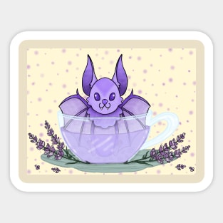 Lavander Tea Bat Sticker